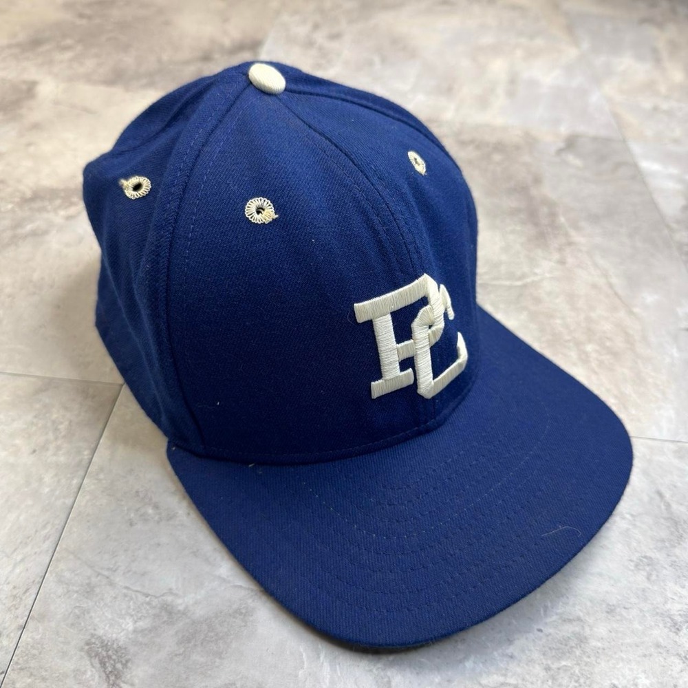 Vintage New Era Pro Model Hat Cap 7 1/4 Blue Wool Green Under-Visor USA Made PC